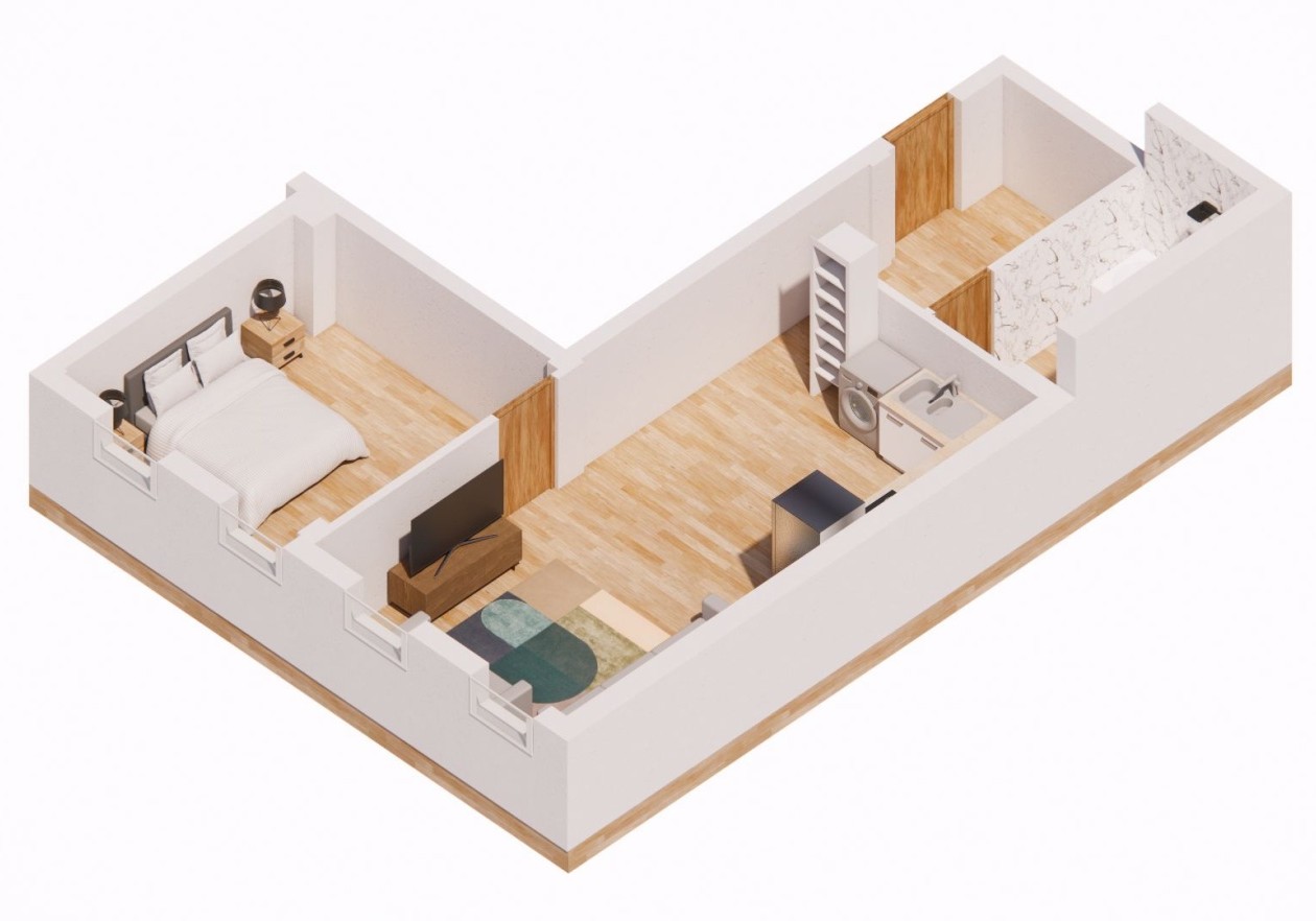 Building with 5 independent apartments
