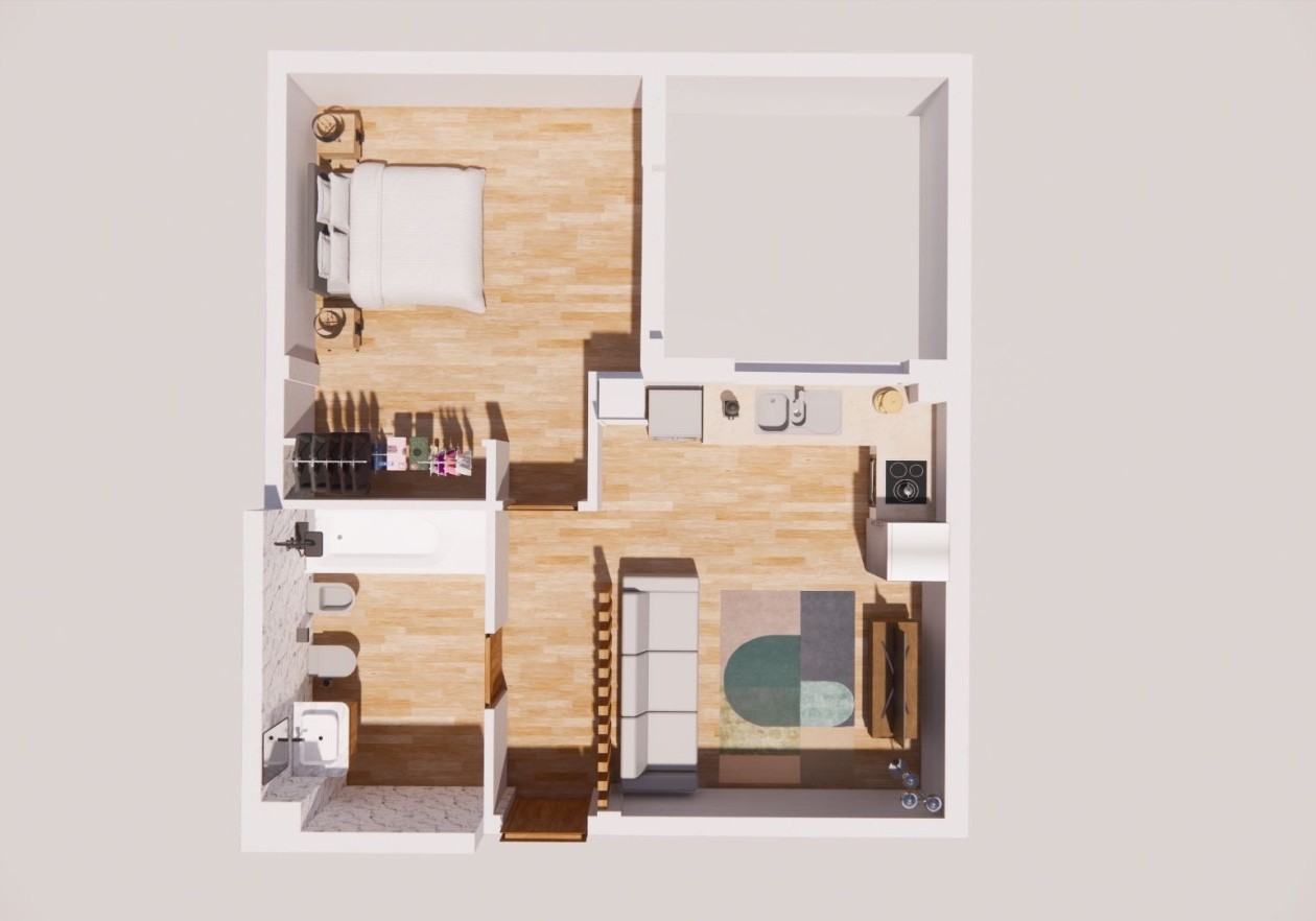 Building with 5 independent apartments