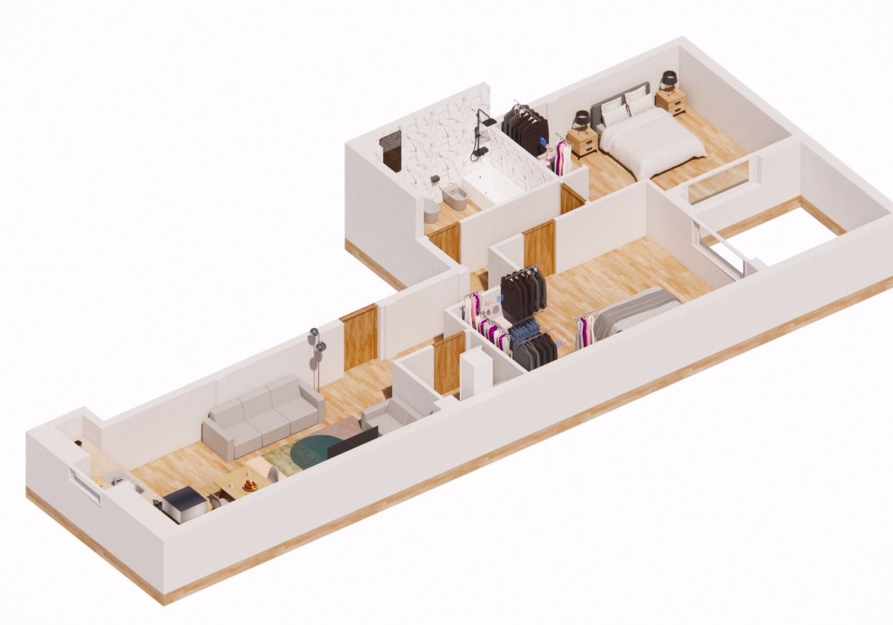 Building with 5 independent apartments