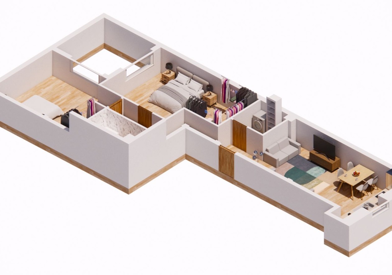Building with 5 independent apartments