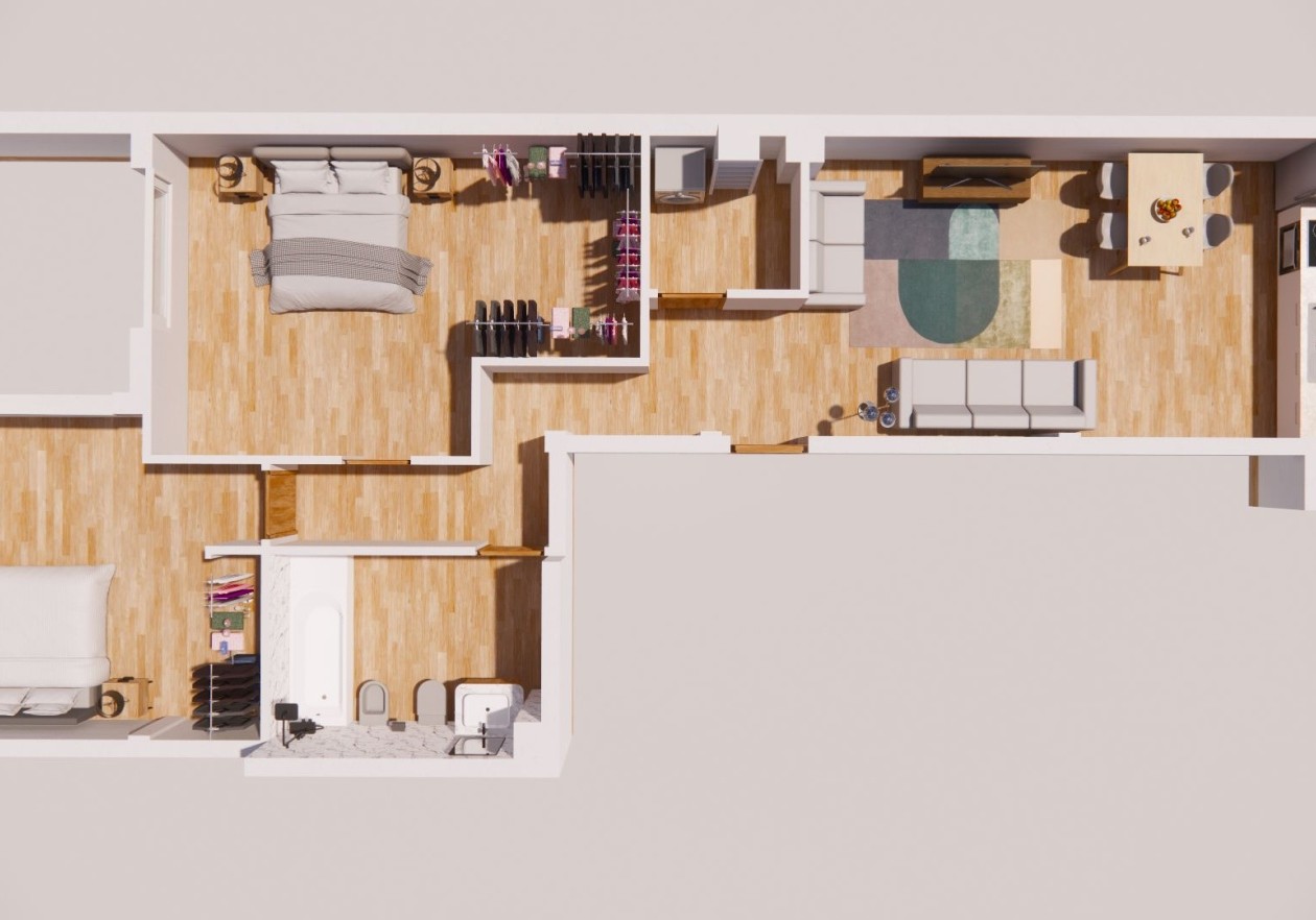Building with 5 independent apartments