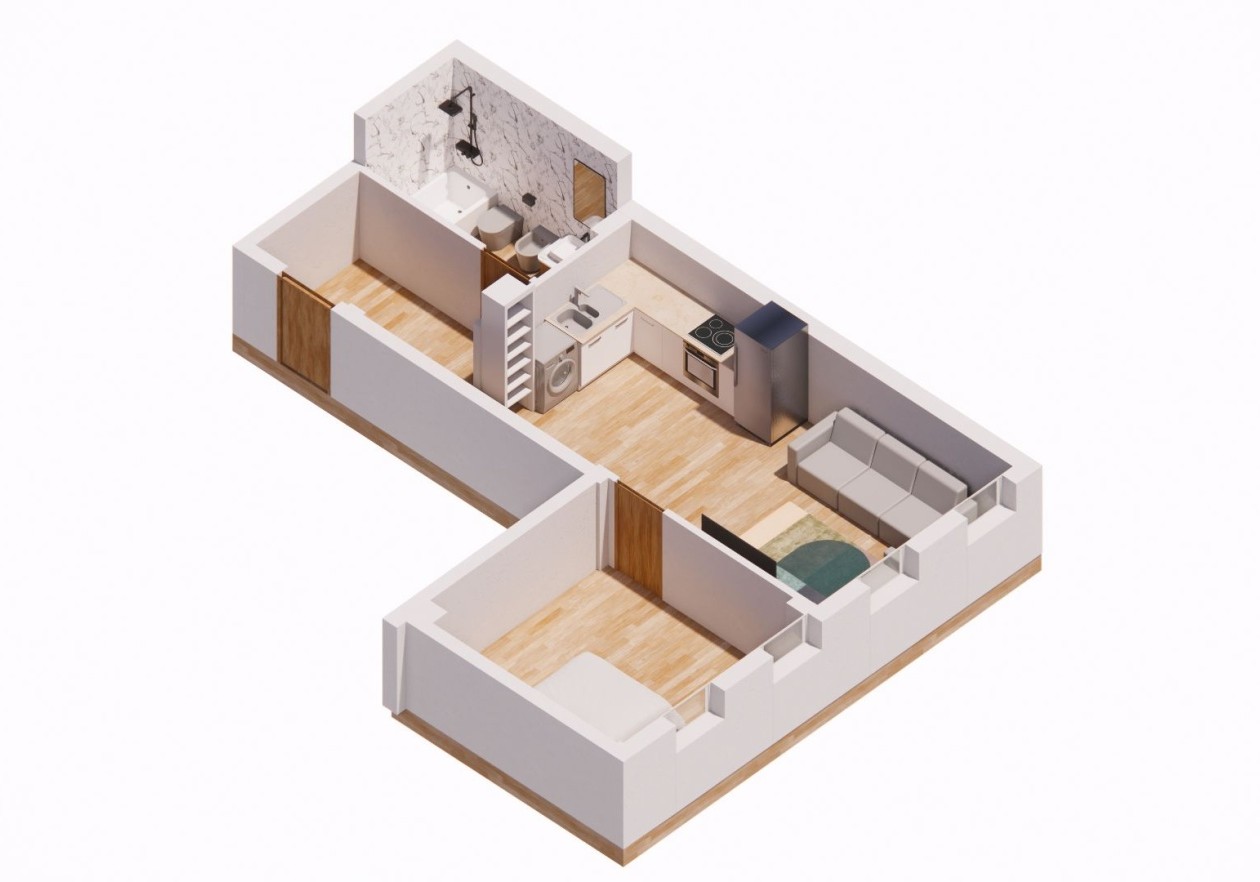 Building with 5 independent apartments