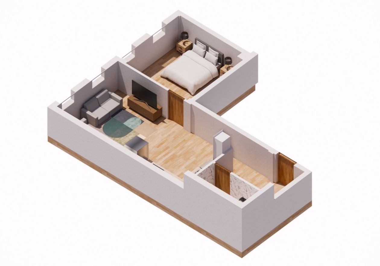 Building with 5 independent apartments