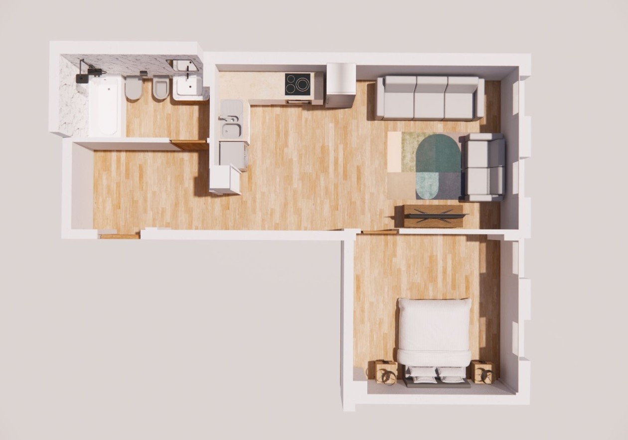 Building with 5 independent apartments