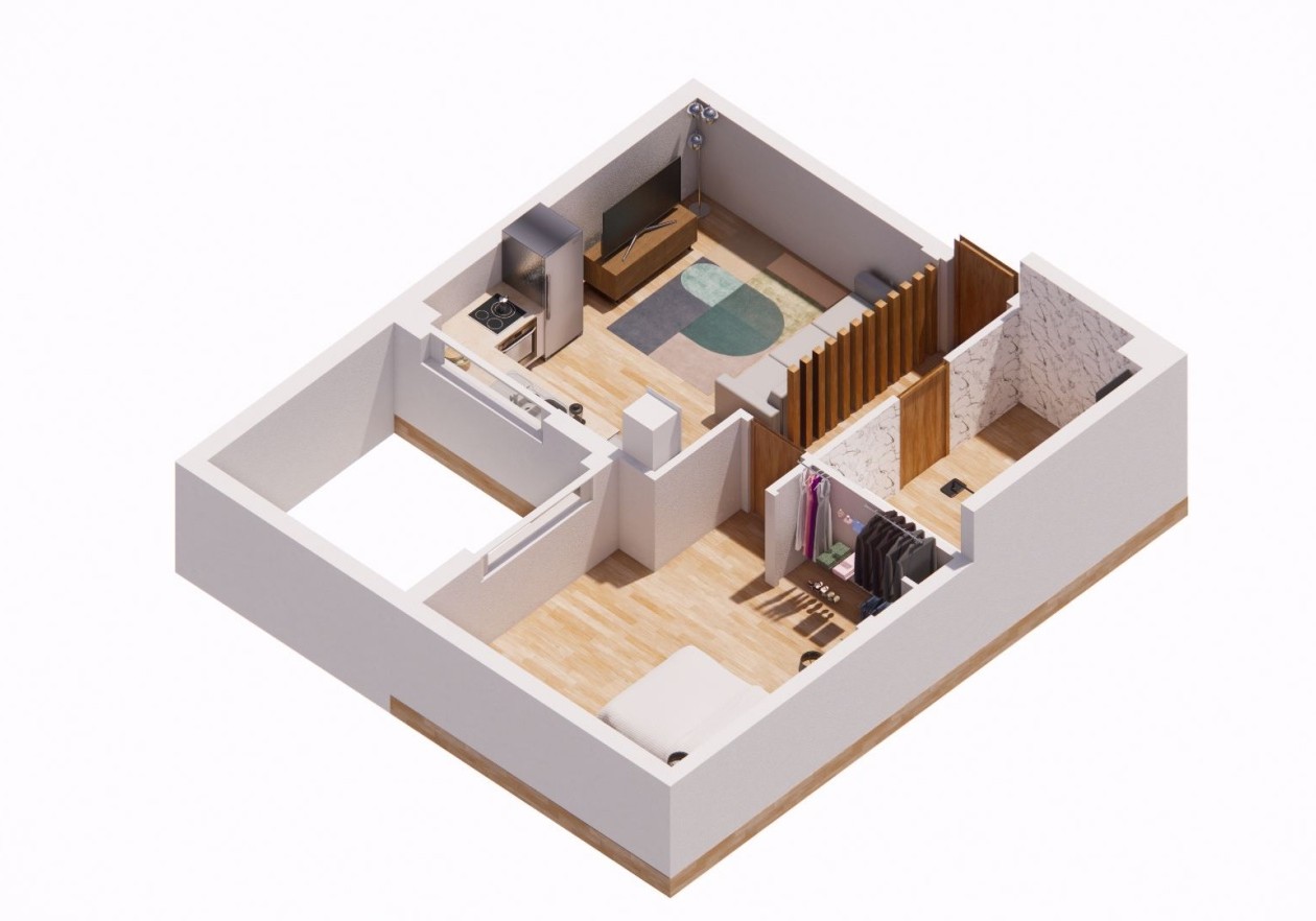 Building with 5 independent apartments