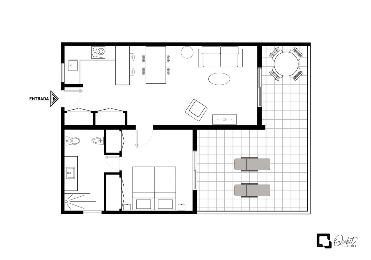 Floor plan Corner apartment in Parque Santiago III