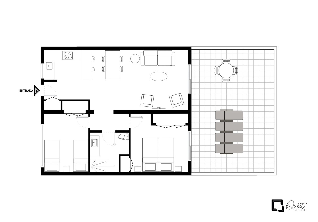 Apartamento con terraza grande en Parque Santiago III