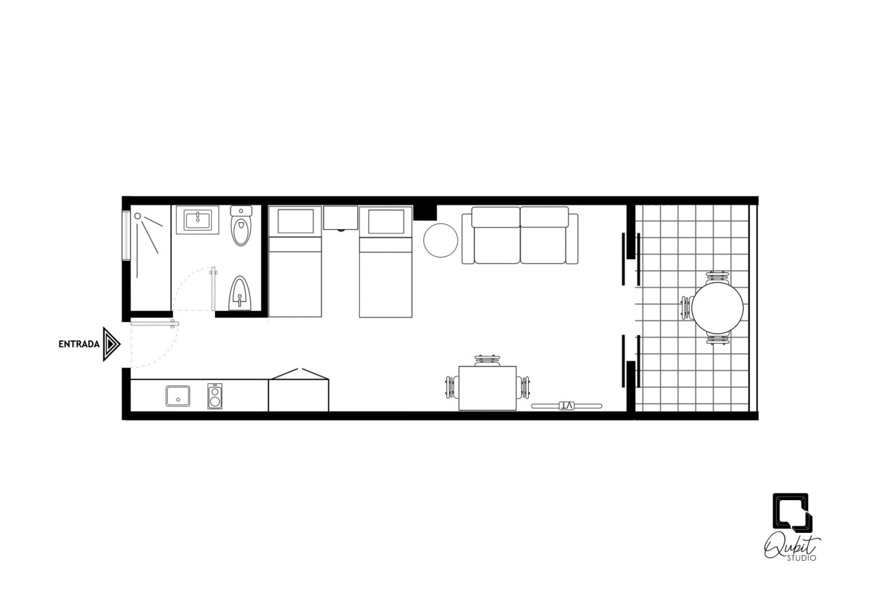 Front line Studio Plan in Parque Santiago III